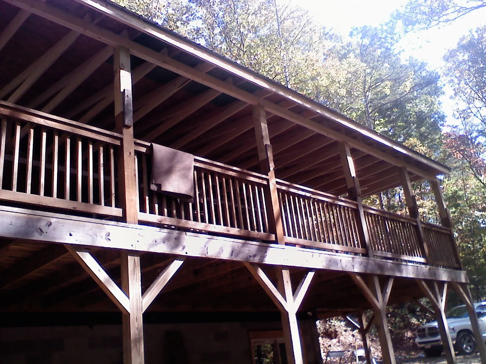 Timber framing under a new elevated porch and deck — Roof Leak Repair in Clarissa by Roofing Brothers
